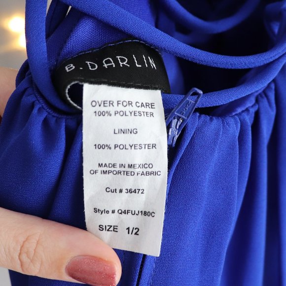 Dillards Blue Halter Backless Cocktail Dress | 085 - Picture 4 of 4